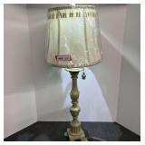 Side table candlestick lamp with distressed look, see pictures for details.