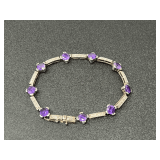 Sterling Silver and Amethyst Bracelet