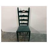 Vintage ladder back chair with rush seat, see pictures for details.