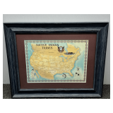 Framed and matted map of Native American tribes in the United States, and Canada, see pictures for details.