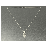Sterling Silver Inlay Pendant Necklace