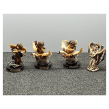 Cherub/angel figurines, four pieces, see pictures for details.