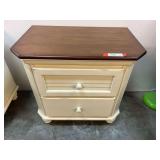 Two drawer, two toned night side table, see pictures for details.