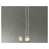 Necklace and pendant stamped 925, and rose quartz scarab pendant.