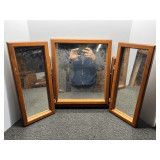 Vintage wooden tri-fold or pivot mirror, see pictures for details.