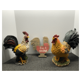 Rooster decor, three pieces, see pictures for details.