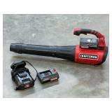 Craftsman 80 V cordless blower, comes with batteries and charger, does power up, see pictures for details.