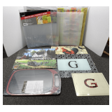 Assortment of cutting boards, includes glass and plastic, see pictures for details.