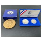 Bureau of the Mint Abraham Lincoln Inauguration Medal and United States Liberty Coins