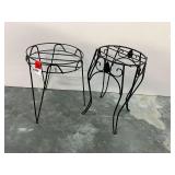Wire metal plant stands, set of two, see pictures for details.