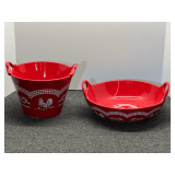 Temptations “Doodle Doo” handled bowls, two pieces, see pictures for details.