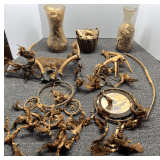 Native American themed wall decor to include dream catchers, antler decor, assorted shards, and more. See pictures for details.