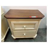 Two drawer, two toned night side table, see pictures for details.
