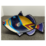 Ben Diller Maui pottery fish platter shaped like the Humuhumunukunukuāpuaʻa (reef triggerfish). See pictures for details.