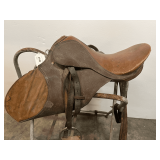 Vintage leather English horse saddle. See pictures for details.