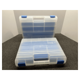 Plastic storage boxes, set of two, see pictures for details.
