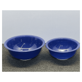 Vintage Pyrex blue mixing bowls, set of two, see pictures for details.