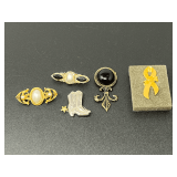 Brooch Assortment with Pearl and Stone Accents