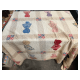 Vintage quilt with Sunbonnet Sue appliqués, stars & Stripes throw, and more. See pictures for details.