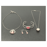 Jewelry Assortment with Necklaces, Earrings, and Bracelet