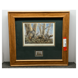 Framed, matted, signed and numbered, 63/160 print, “Oak Ridge Splendor-Wild Turkeys”, see pictures for details.