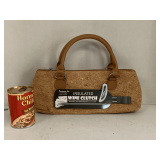 NEW CORK LOOK INSULATED WINE CLUTCH 15" LONG