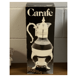 NEW IN BOX SILVER PLATED 10 CUP CARAFE W/ WARMER 15" TALL