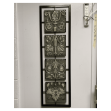 BLACK/SILVER METAL WALL ART 12X39