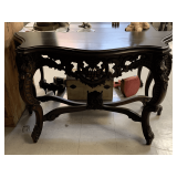ITALIAN ROCOCO STYLE MAHOGANY CONSOLE TABLE (SMALL SPLIT ON TOP) 52" WIDE X 19" DEEP X 32" TALL