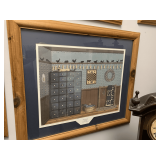 LIMITED EDITION LARGE FOLK ART PRINT "CANDLEMAKING" BY PAT PEARSON IN NICE PINE FRAME 31X27