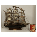 VINTAGE FRAGATTA MODEL SHIP 16" LONG X 15 1/2" TALL