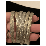 SET OF 6 SILVERTONE BANGLES