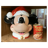 WALT DISNEY SANTA MICKEY MOUSE COOKIE JAR 11" TALL X 12" WIDE