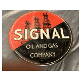 METAL ROUND SIGNAL OIL & GAS COMPANY SIGN 12" ROUND
