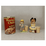 VINTAGE NAPCO FLOWER GIRL BOBBY PIN HOLDERS 4" TALL