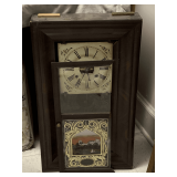 ANTIQUE WATERBURY MANTLE CLOCK (DOOR NEEDS REPAIR) 26" TALL X 15 1/2" WIDE X 4" DEEP