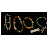 4 BEADED BRACELETS