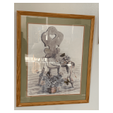 OLD WOODEN CHAIR PRINT BY JEANNE MACK 21/2000 21X25