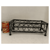 DISTRESSED PEWTER METAL PLANTER 14" LONG X 6 3/4" WIDE X 5" TALL