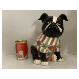 VINTAGE CRACKER BARREL MINGLE & JINGLE BOSTON TERRIER COOKIE JAR 11" TALL X 7" WIDE