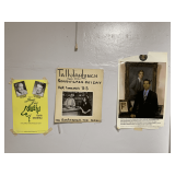 2 VINTAGE POSTERS & VINTAGE PHOTO - LOBBY POSTER "JUST FOR LAUGHS" W/ TRIM CONWAY & TOM POSTON 12X17, VINTAGE 1991 ROMANIAN POSTER 15X24 & VINTAGE BLACK/WHITE PHOTO ON POSTER 14X16