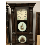 ANTIQUE SETH THOMAS 8 DAY COLUMN AND CORNICE MANTLE CLOCK 32" TALL X 16 1/2" WIDE X 6" DEEP