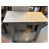 HANDMADE PAINTED TABLE 33" LONG X 17 1/4" WIDE X 26 3/4" TALL