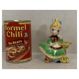 VINTAGE (BELIEVED TO BE LEFTON) PORCELAIN LITTLE GIRL STUDYING 5" TALL