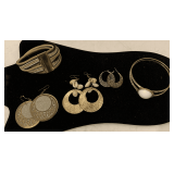 2 FASHION BANGLE BRACELETS & 3 PAIR FASHION EARRINGS