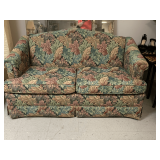 NICE TAPESTRY CARVED BACK COVERED 2 CUSHION LOVESEAT 57" LONG X 30" DEEP X 32" TALL