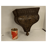 LARGE WOOD/RATAN/METAL WALL SCONCE 13" TALL X 11" WIDE X 6" DEEP