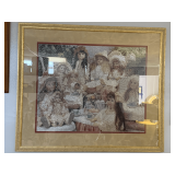 EXTRA LARGE FRAMED/MATTED MARY HULGAN "TEA PARTY" PUZZLE 40X34