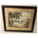 EXTRA LARGE LONGSHORE TIDES PALM BAY NICELY FRAMED/MATTED PRINT 41X35