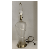 GLASS ART DECO TABLE LAMP 27" TALL (NO SHADE)
